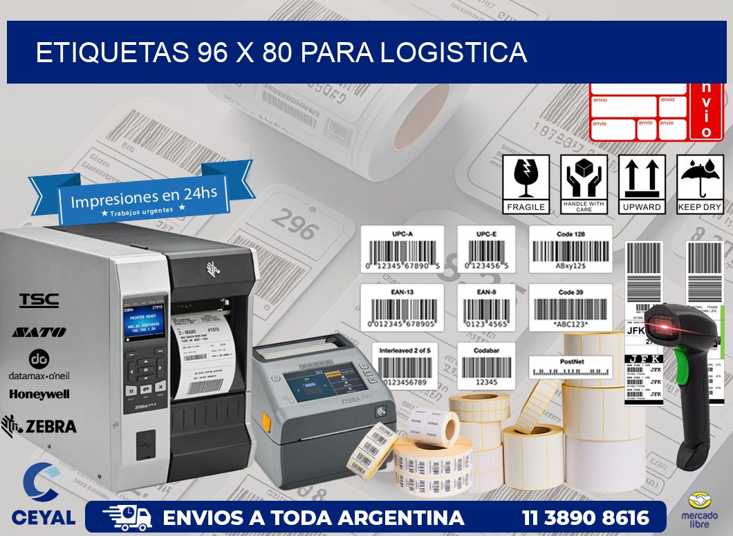 ETIQUETAS 96 x 80 PARA LOGISTICA