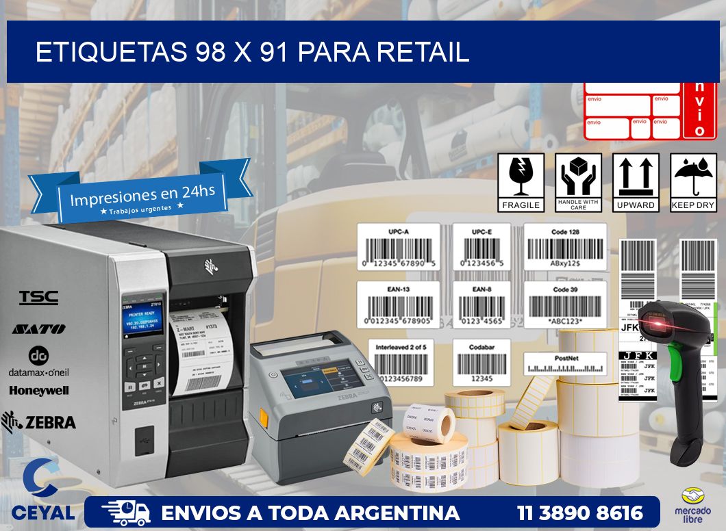 ETIQUETAS 98 x 91 PARA RETAIL