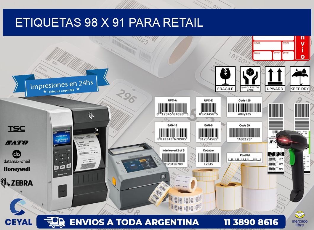 ETIQUETAS 98 x 91 PARA RETAIL