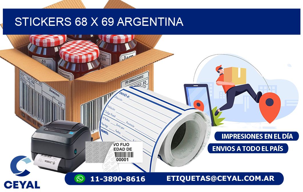 STICKERS 68 x 69 ARGENTINA