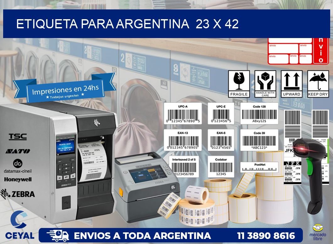 etiqueta para Argentina  23 x 42