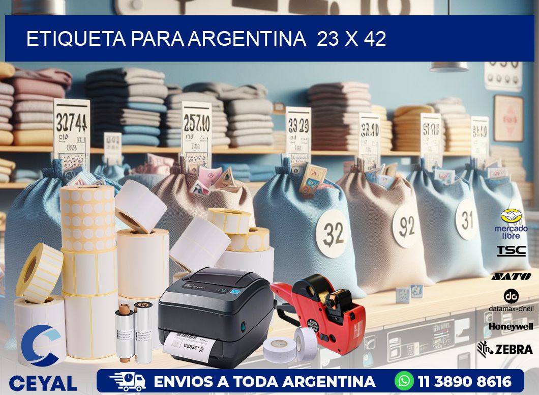 etiqueta para Argentina  23 x 42