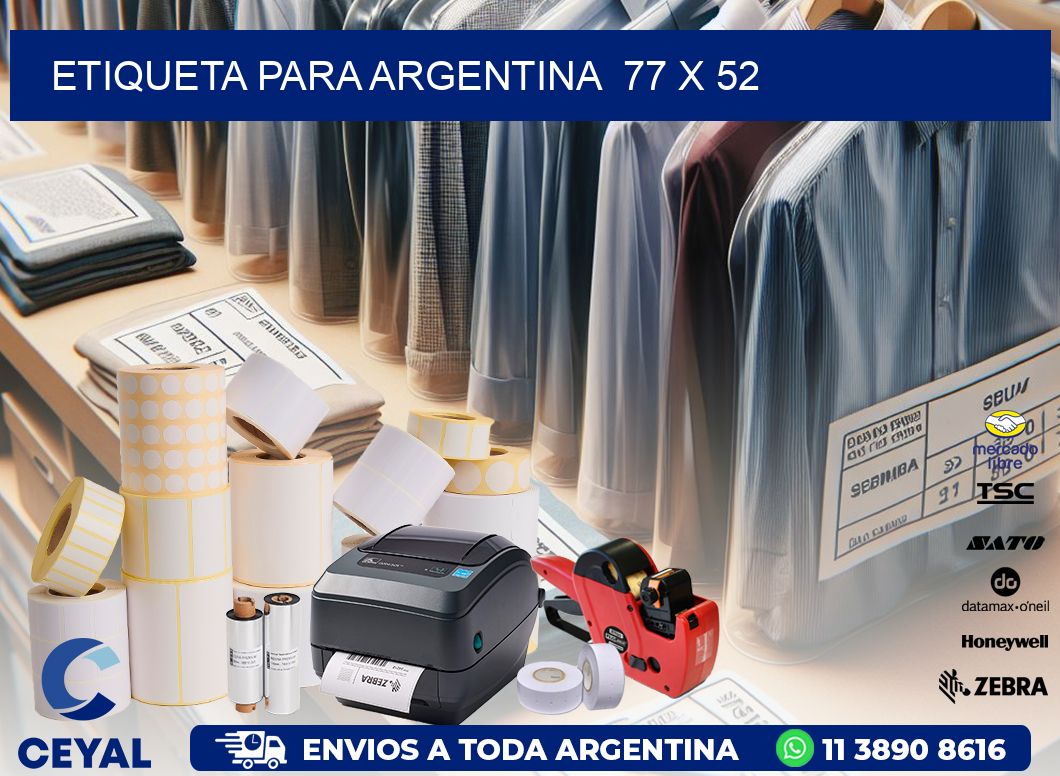 etiqueta para Argentina  77 x 52