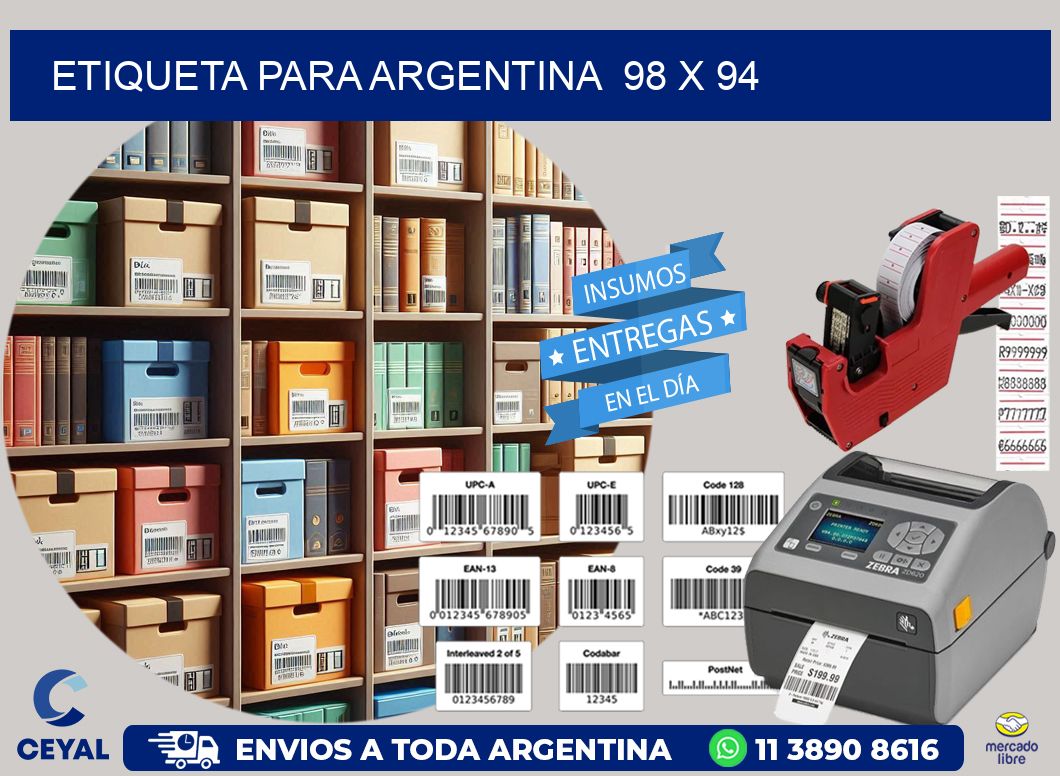 etiqueta para Argentina  98 x 94