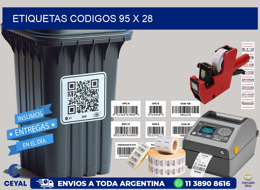 etiquetas codigos 95 x 28