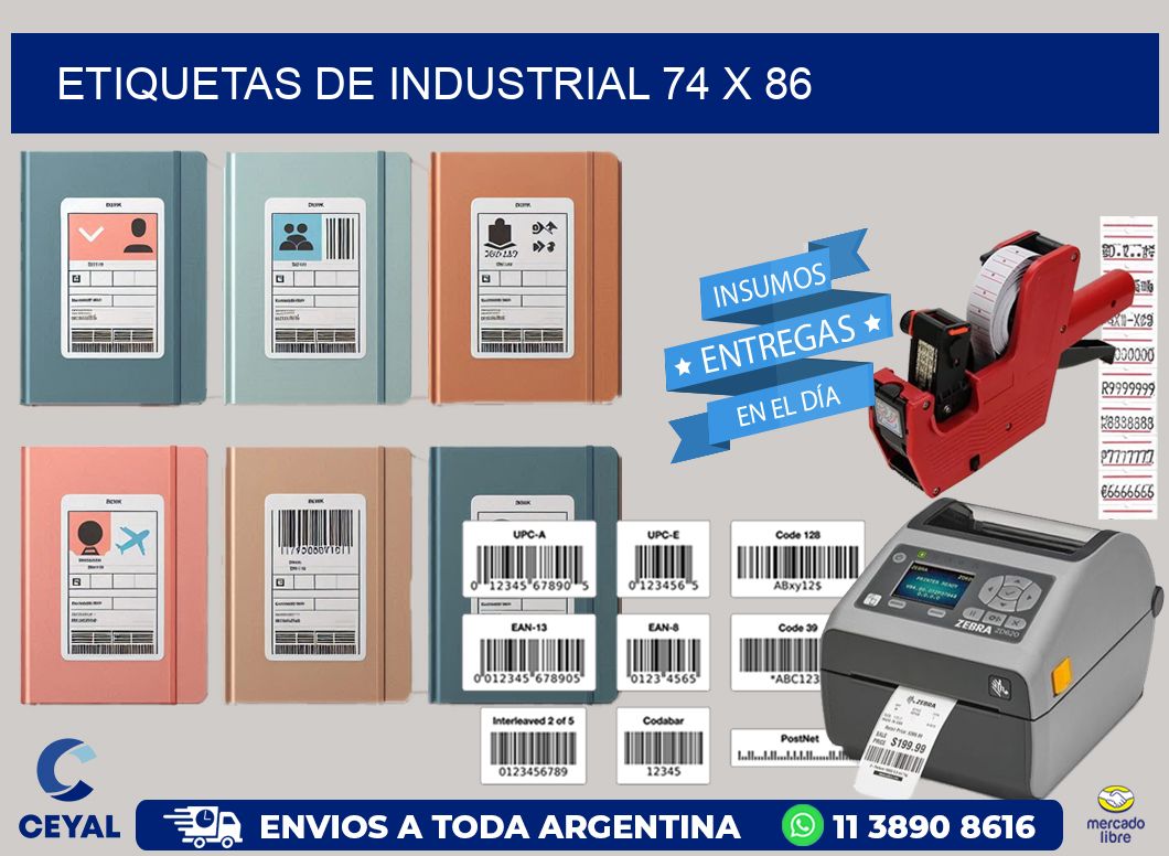 etiquetas de industrial 74 x 86