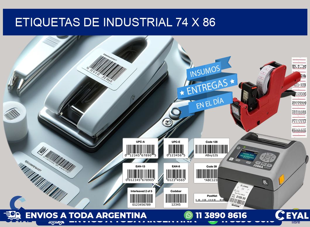 etiquetas de industrial 74 x 86