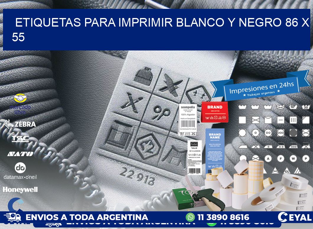 etiquetas para imprimir blanco y negro 86 x 55