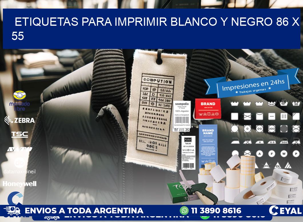 etiquetas para imprimir blanco y negro 86 x 55