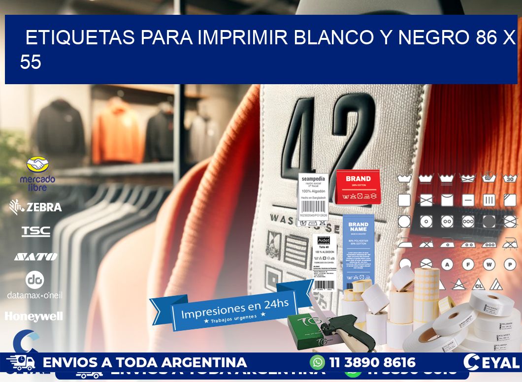 etiquetas para imprimir blanco y negro 86 x 55