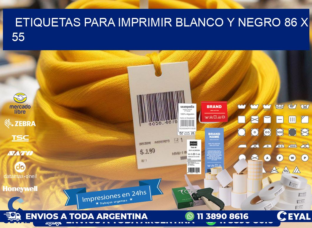 etiquetas para imprimir blanco y negro 86 x 55