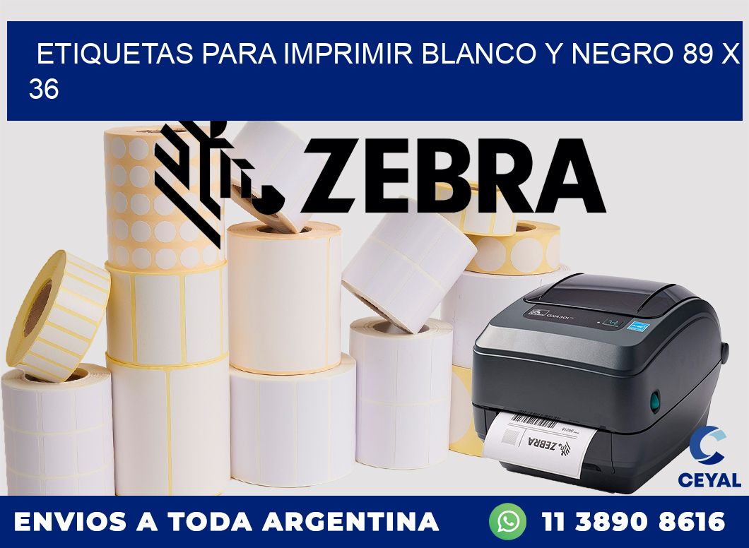 etiquetas para imprimir blanco y negro 89 x 36