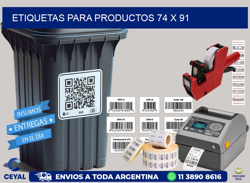 etiquetas para productos 74 x 91