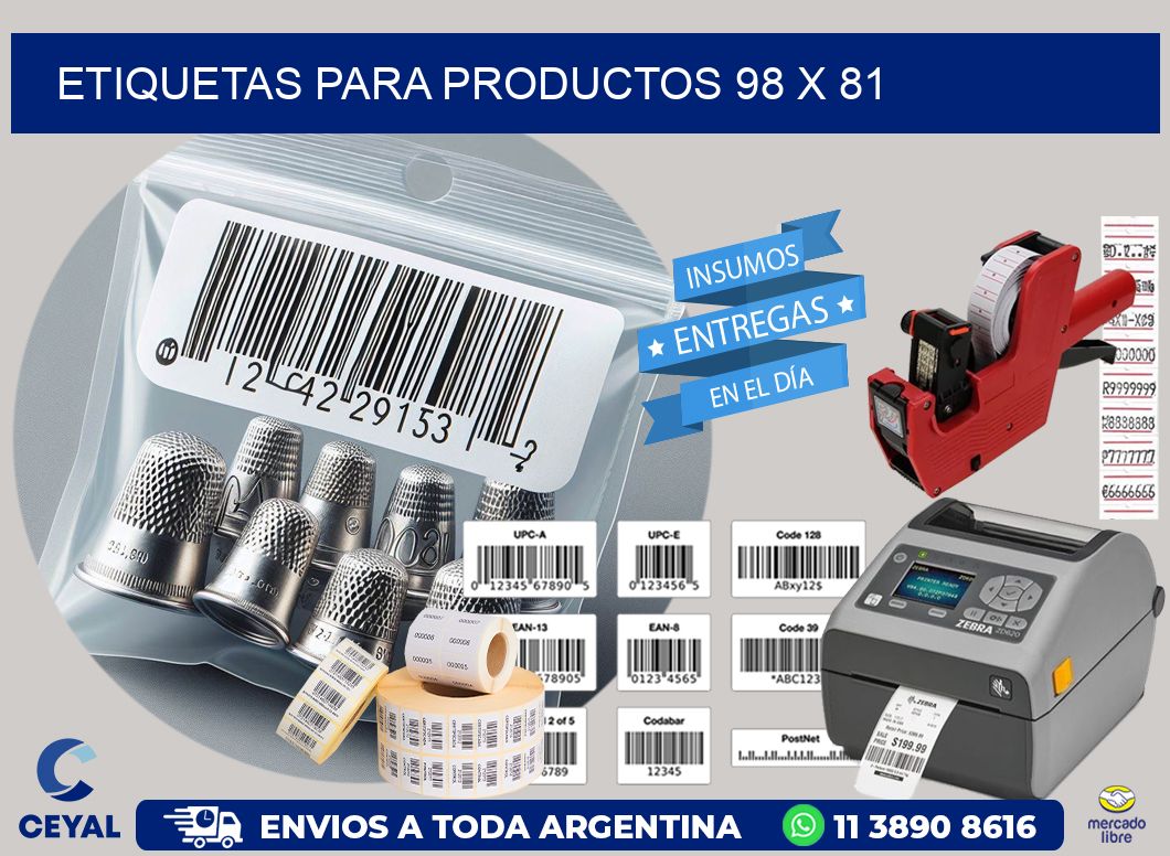 etiquetas para productos 98 x 81