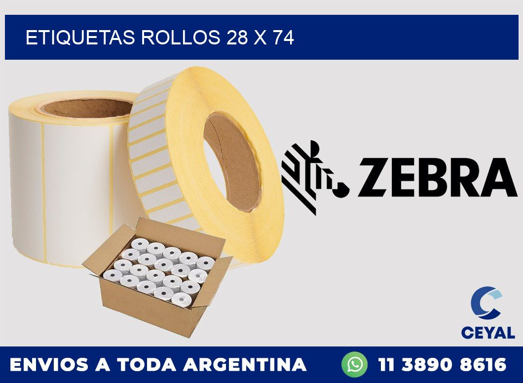 etiquetas rollos 28 x 74