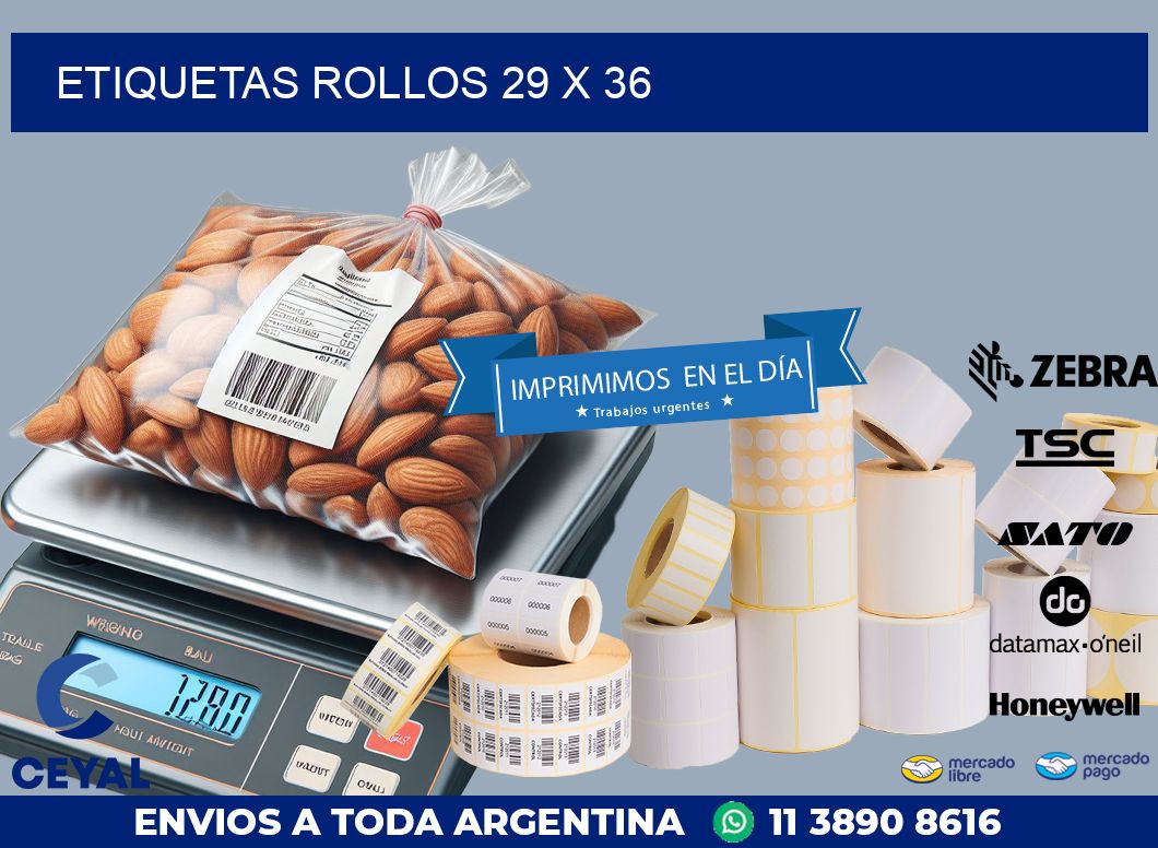 etiquetas rollos 29 x 36