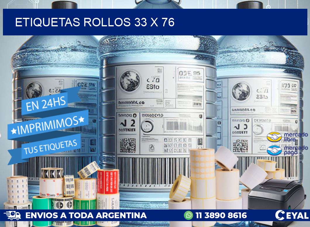 etiquetas rollos 33 x 76