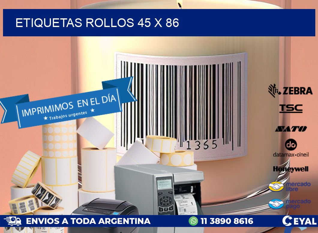 etiquetas rollos 45 x 86