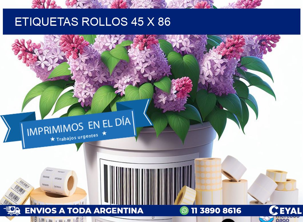 etiquetas rollos 45 x 86