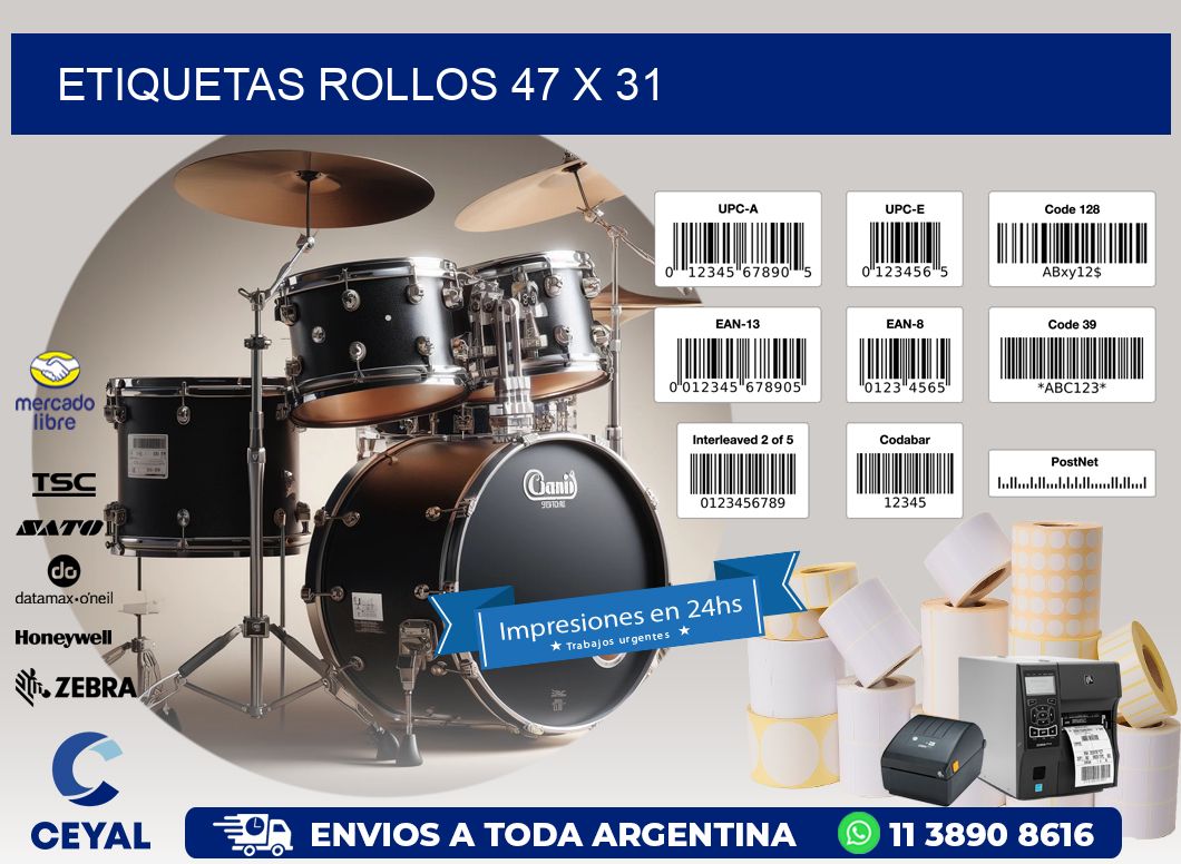 etiquetas rollos 47 x 31