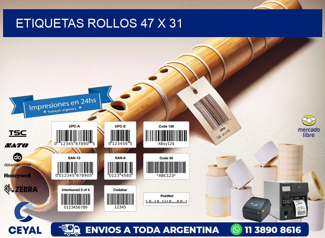 etiquetas rollos 47 x 31