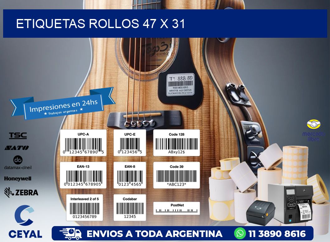 etiquetas rollos 47 x 31