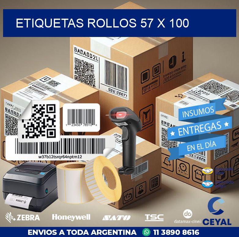 etiquetas rollos 57 x 100