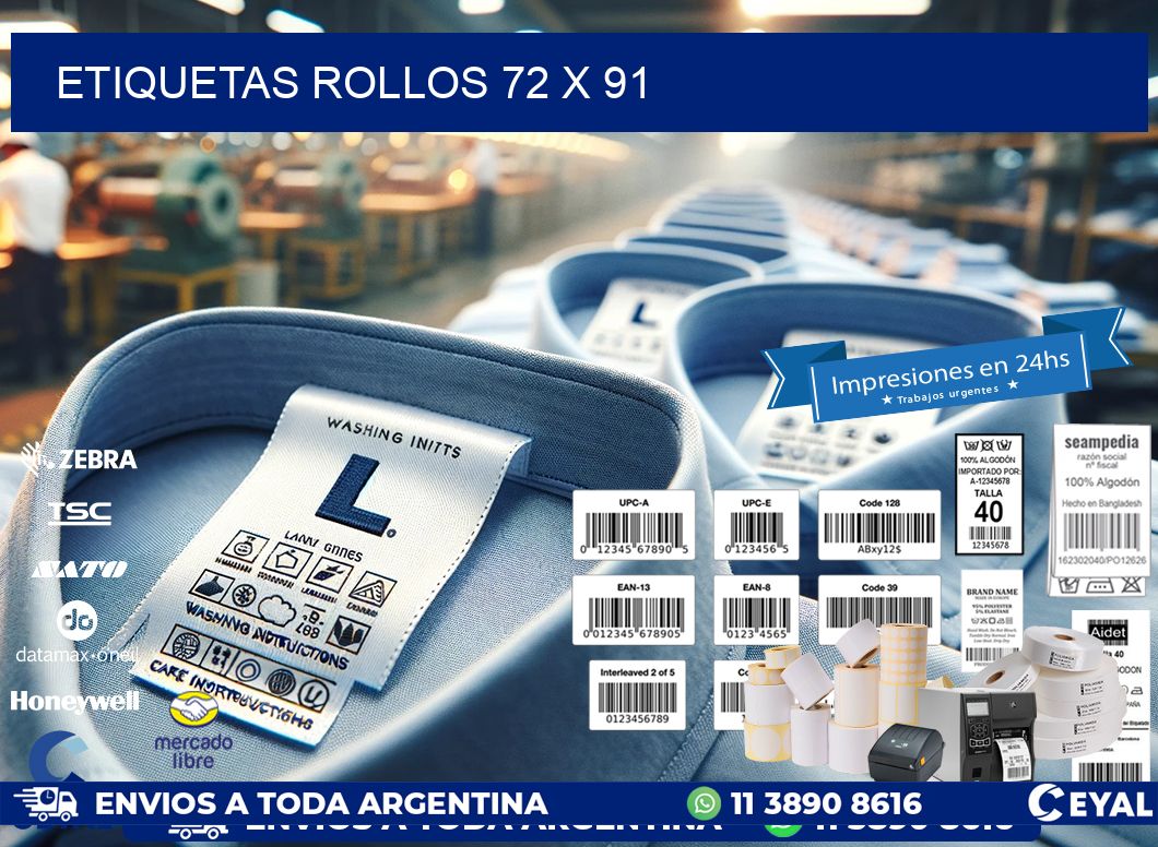 etiquetas rollos 72 x 91