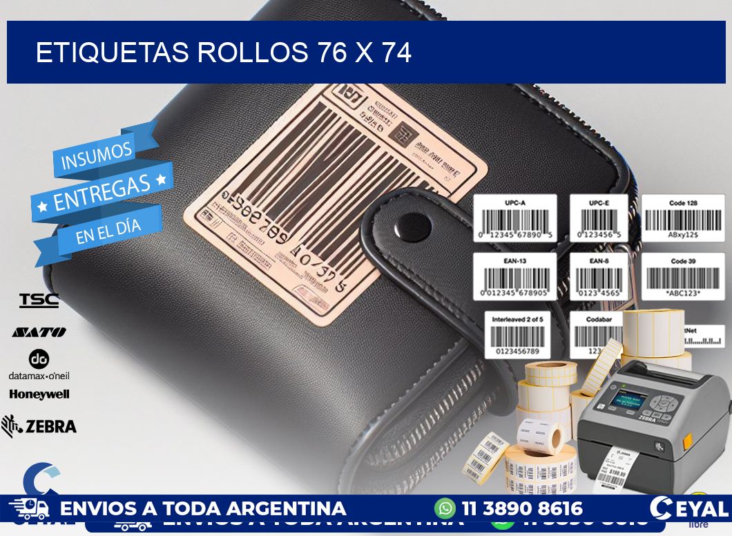 etiquetas rollos 76 x 74