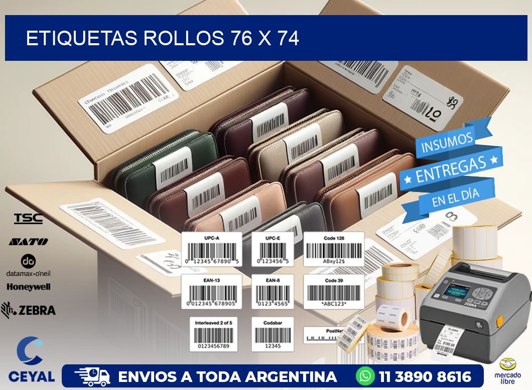 etiquetas rollos 76 x 74