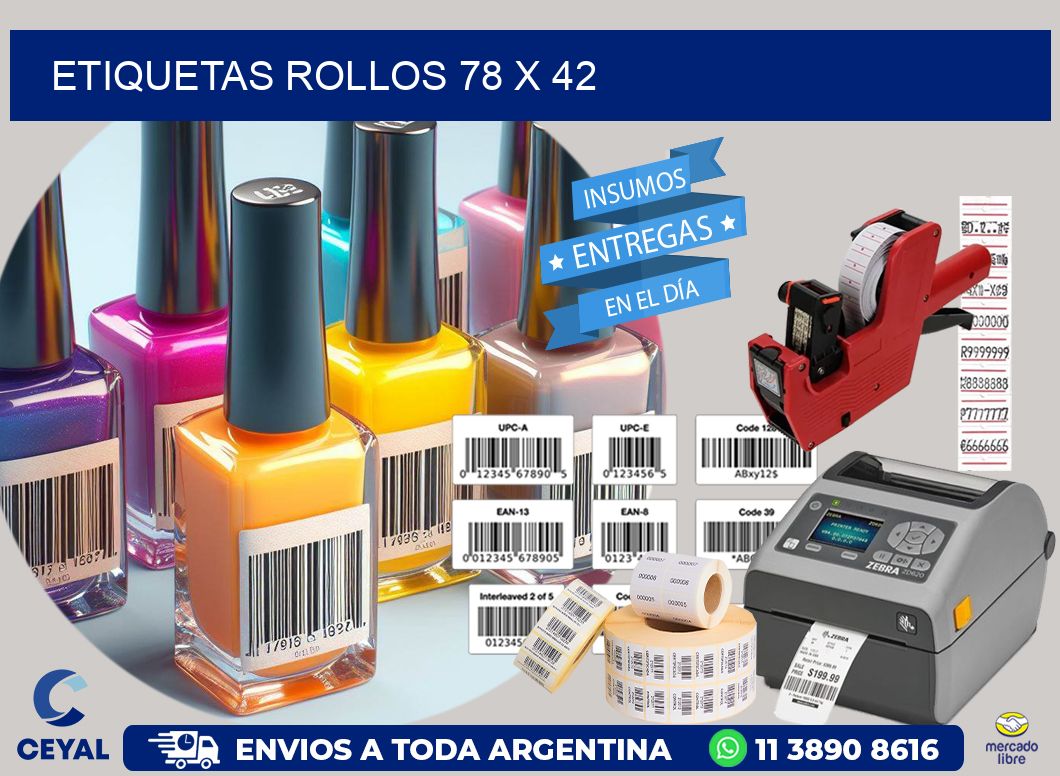 etiquetas rollos 78 x 42