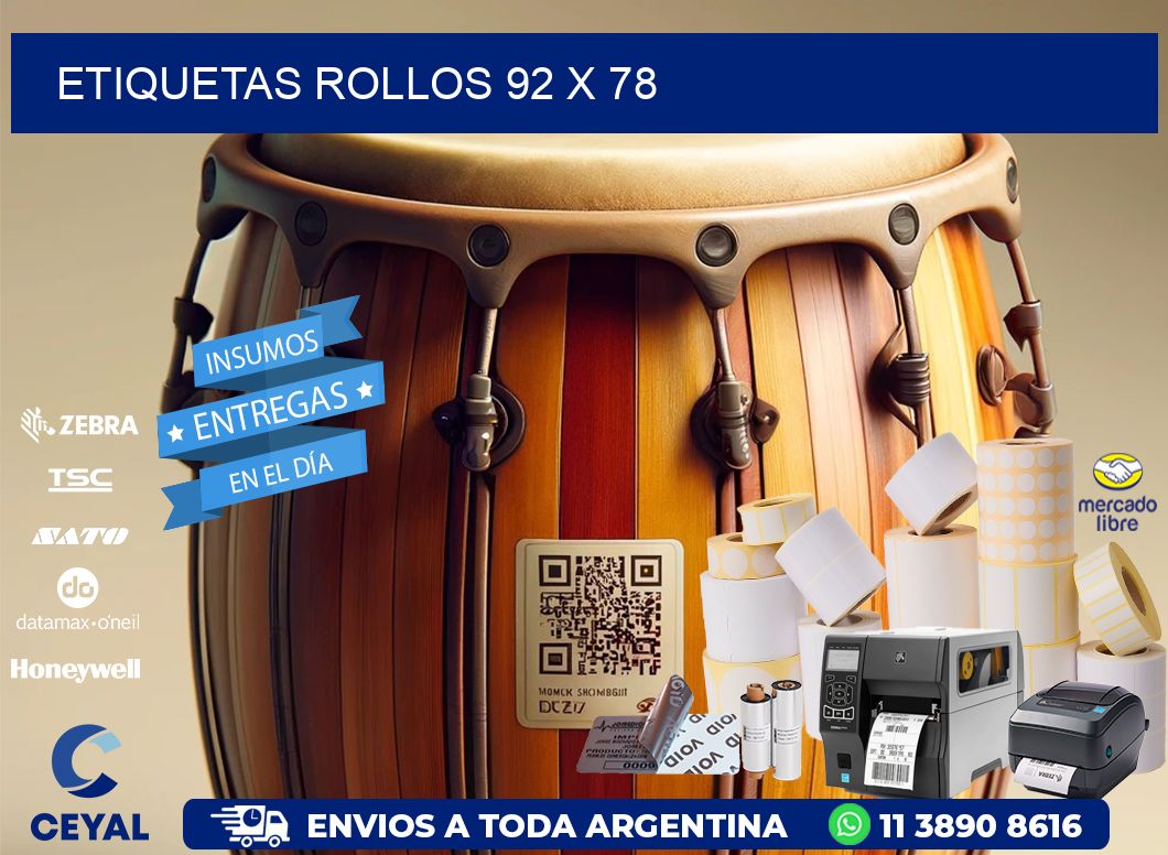 etiquetas rollos 92 x 78