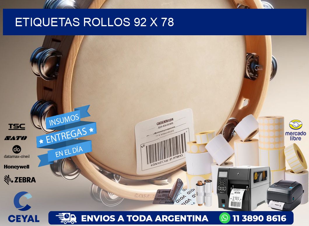 etiquetas rollos 92 x 78