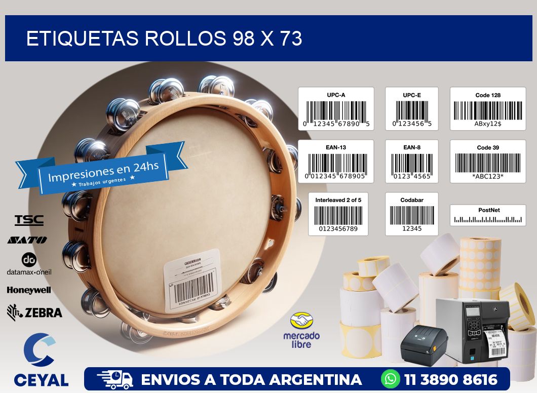 etiquetas rollos 98 x 73