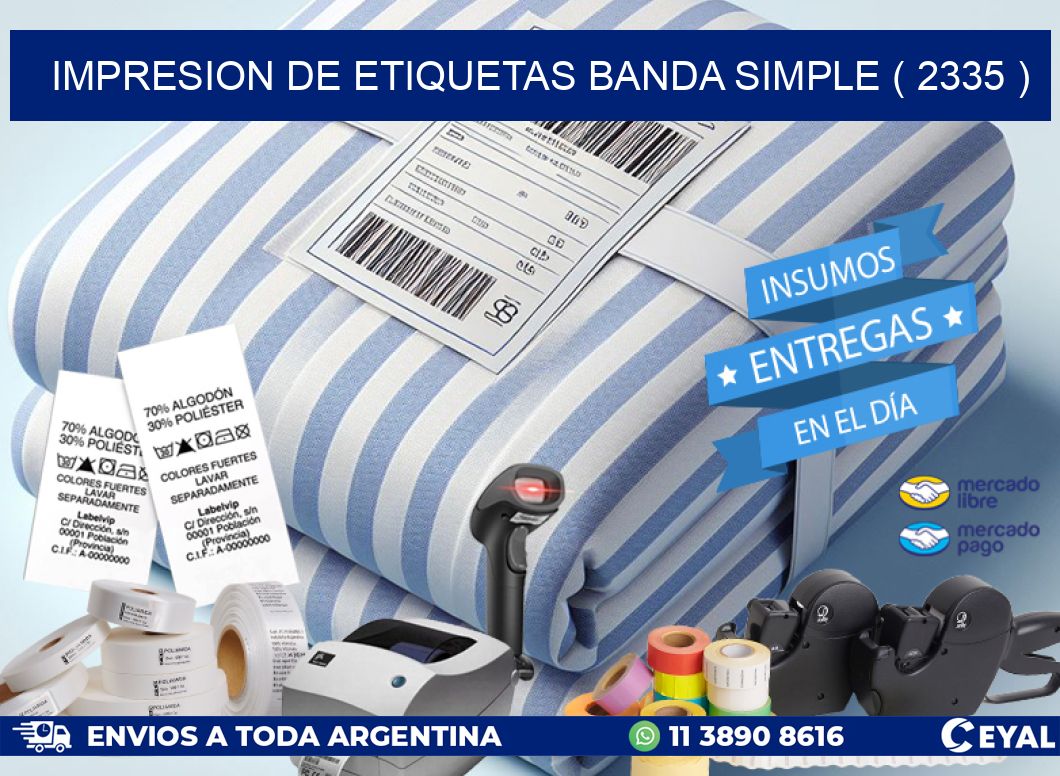 impresion de etiquetas banda simple ( 2335 )