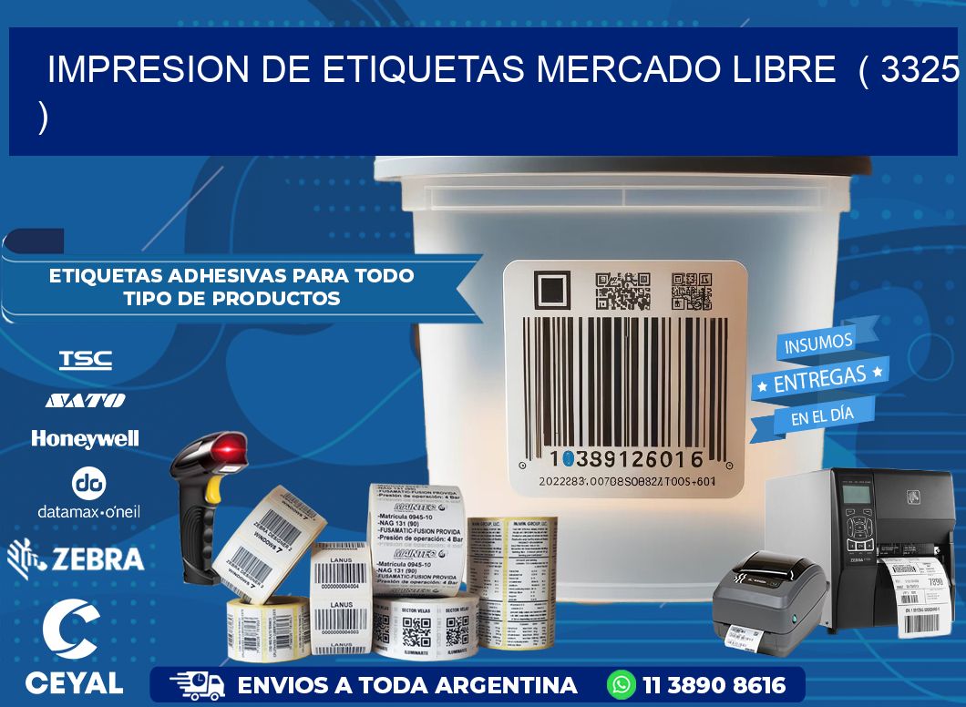 impresion de etiquetas mercado libre  ( 3325 )