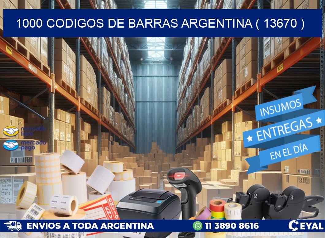 1000 codigos de barras argentina ( 13670 )