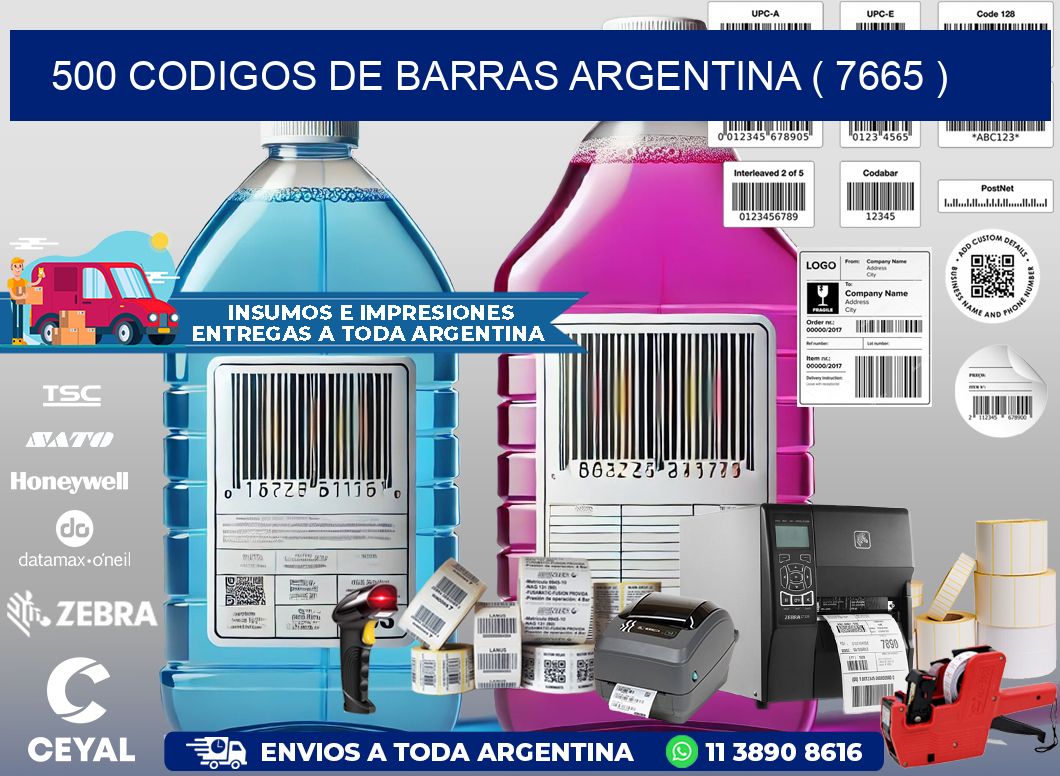 500 codigos de barras argentina ( 7665 )