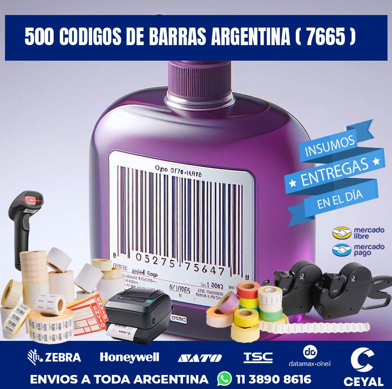 500 codigos de barras argentina ( 7665 )