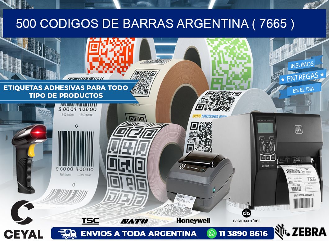 500 codigos de barras argentina ( 7665 )