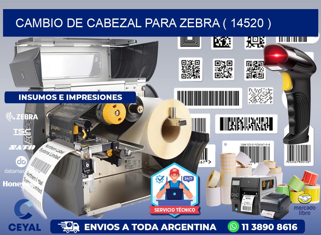 CAMBIO DE CABEZAL PARA ZEBRA ( 14520 )