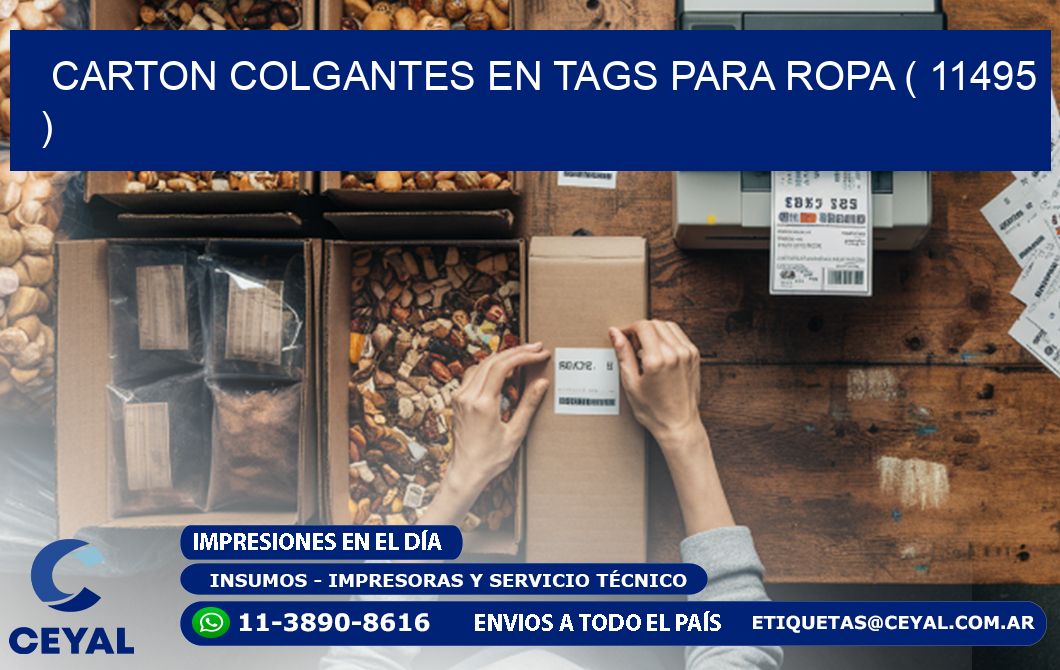 CARTON COLGANTES EN TAGS PARA ROPA ( 11495 )