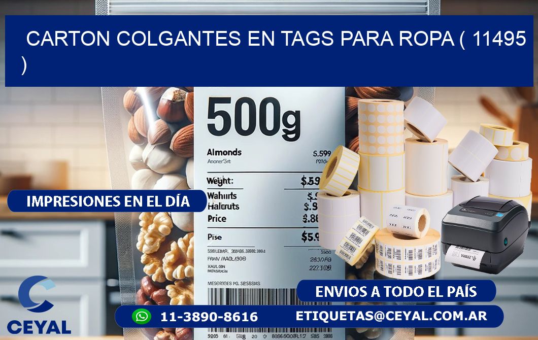 CARTON COLGANTES EN TAGS PARA ROPA ( 11495 )