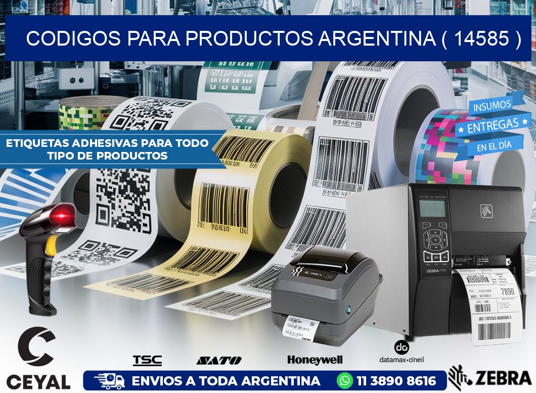 CODIGOS PARA PRODUCTOS ARGENTINA ( 14585 )