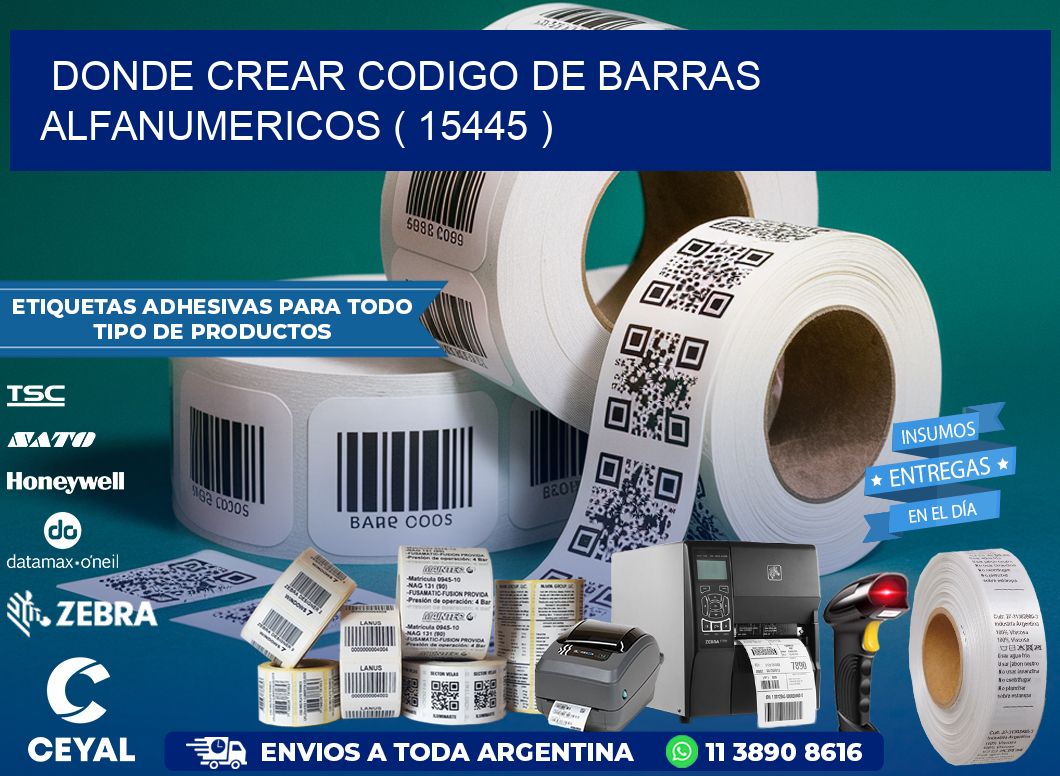 DONDE CREAR CODIGO DE BARRAS ALFANUMERICOS ( 15445 )