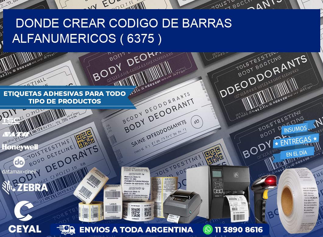 DONDE CREAR CODIGO DE BARRAS ALFANUMERICOS ( 6375 )