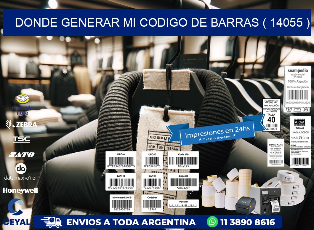 DONDE GENERAR MI CODIGO DE BARRAS ( 14055 )