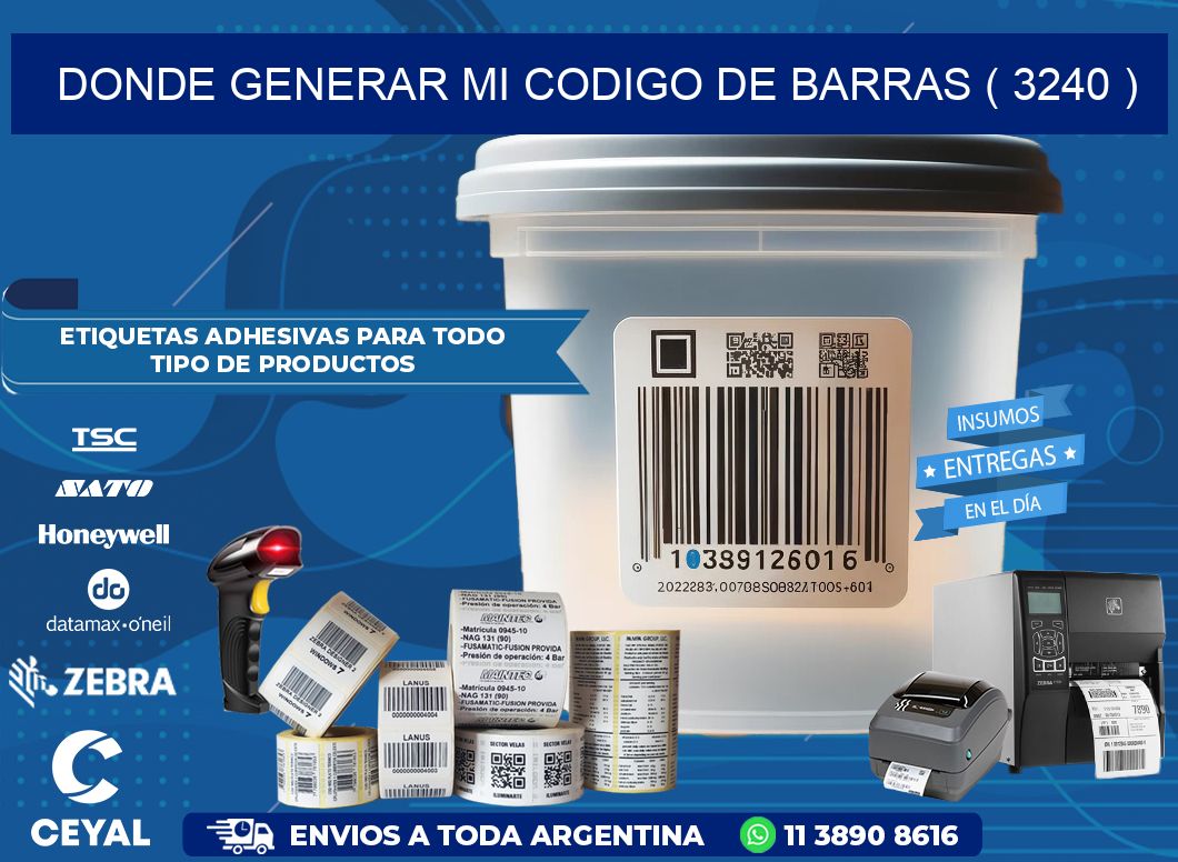 DONDE GENERAR MI CODIGO DE BARRAS ( 3240 )