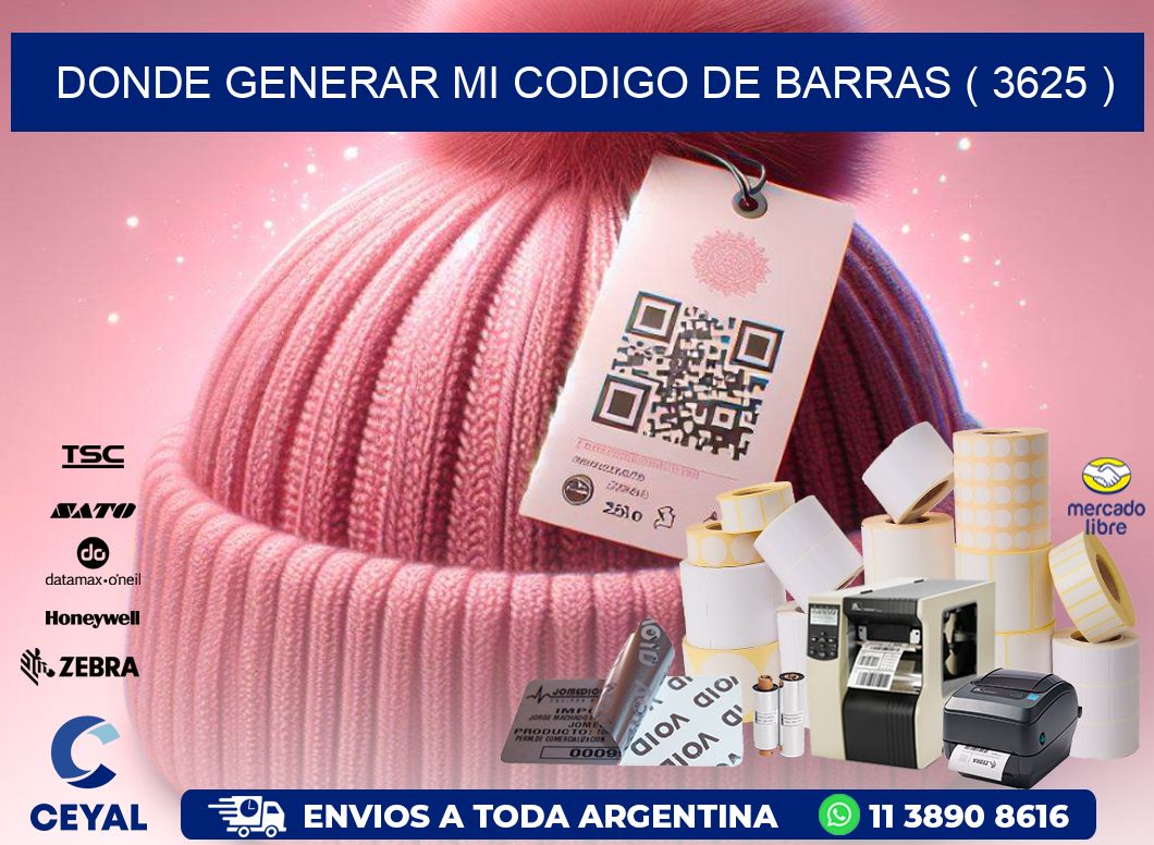 DONDE GENERAR MI CODIGO DE BARRAS ( 3625 )