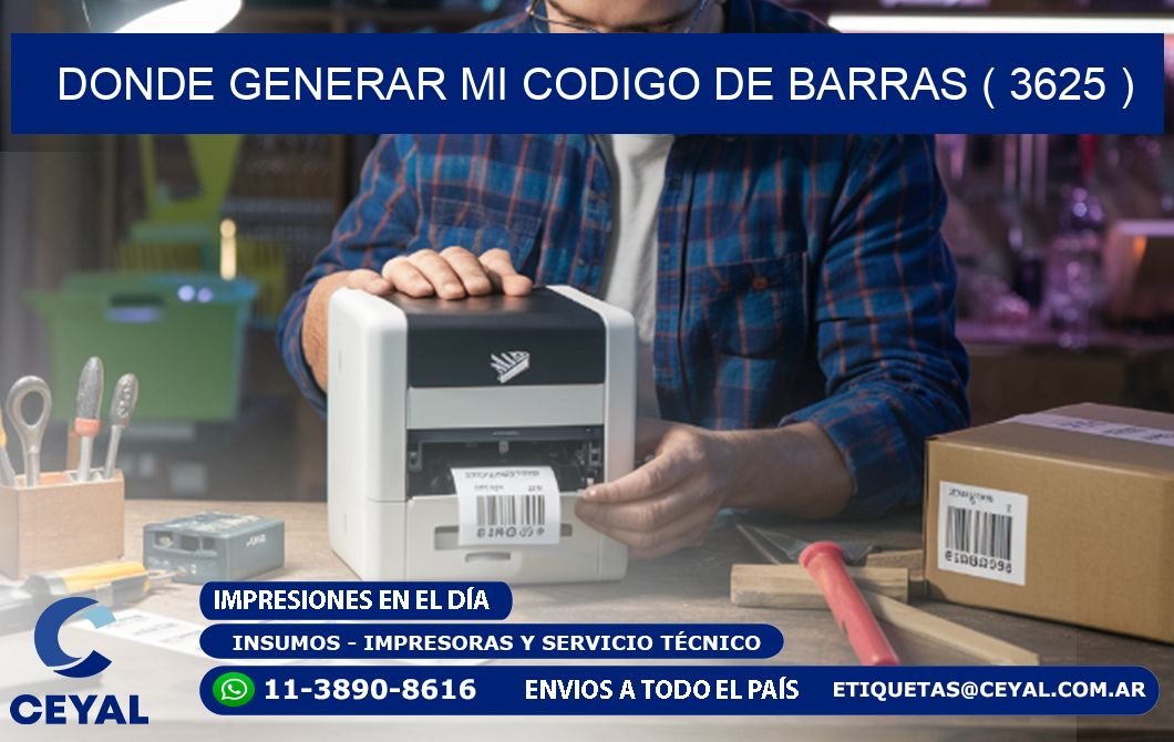 DONDE GENERAR MI CODIGO DE BARRAS ( 3625 )